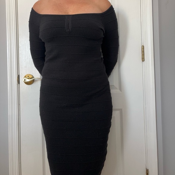 Express Dresses & Skirts - Black Off-Shoulder sweater Dress